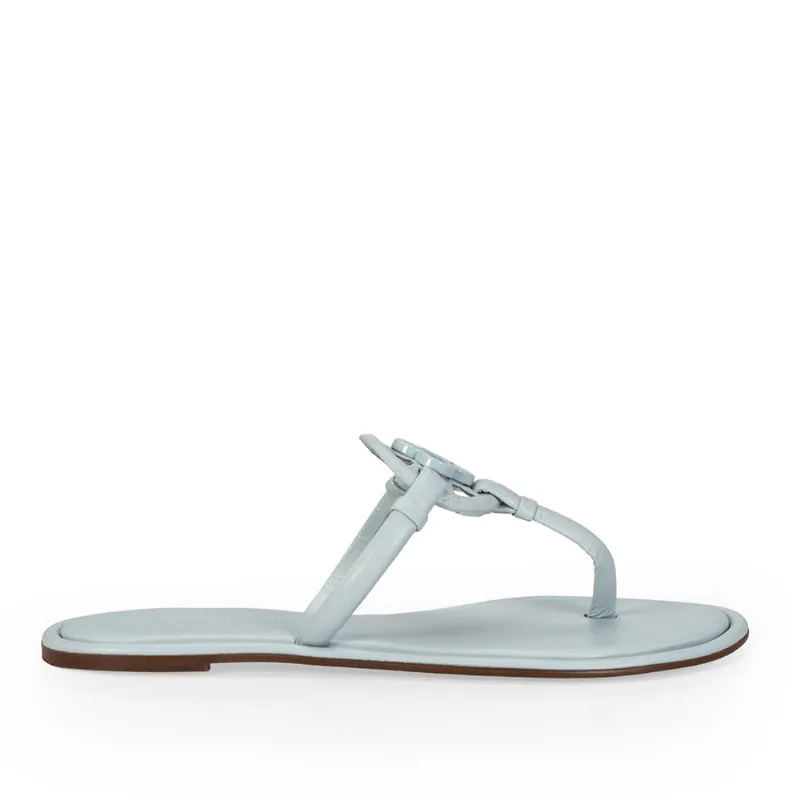 Chinelo Rasteiro Couro Azul Turmalina 36
