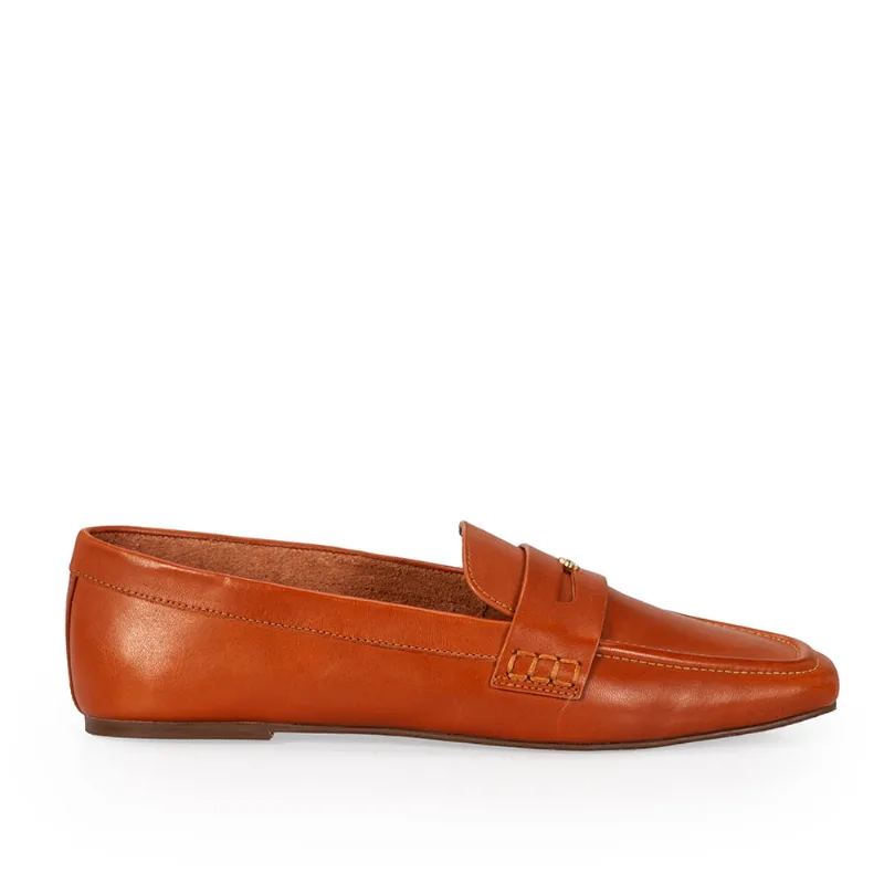 Loafer Mocassim Couro Caramelo 35
