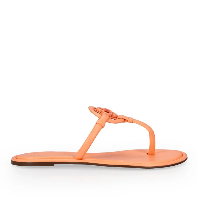 Chinelo Rasteiro Couro Coral 35