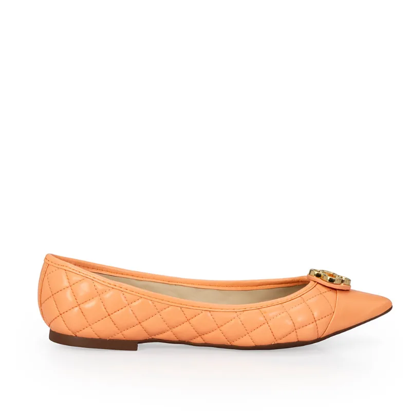 Sapatilha Catherine Couro Bico Fino Coral 38