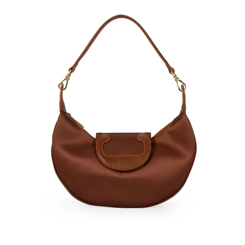 Bolsa Baguete Marrom Cetim - CAPODARTE