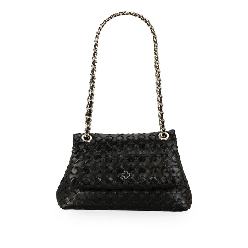 Bolsa Couro Tressê Preta