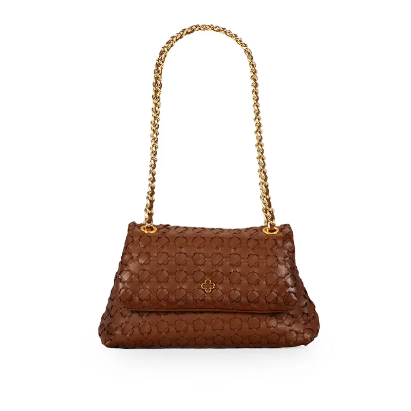 Bolsa Couro Tressê Marrom