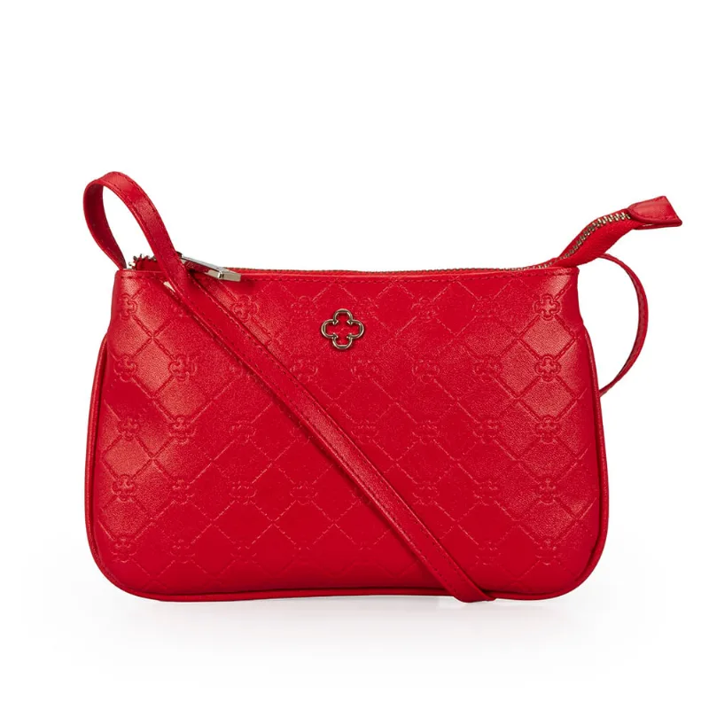 Bolsa Pietra Tiracolo Monograma Vermelha Papoula