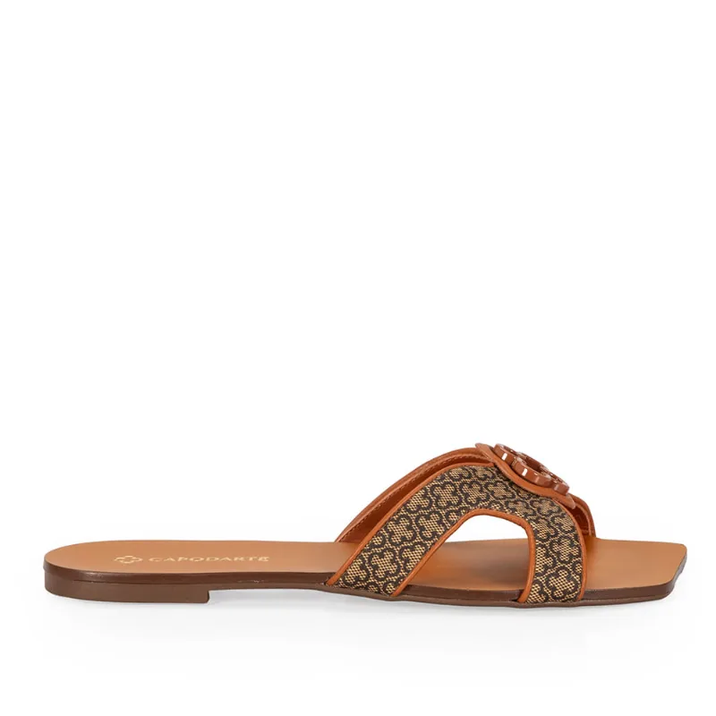 Chinelo Rasteiro Caramelo Monograma 36