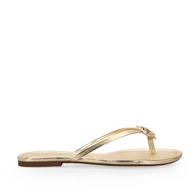 Chinelo Rasteiro Dourado 35