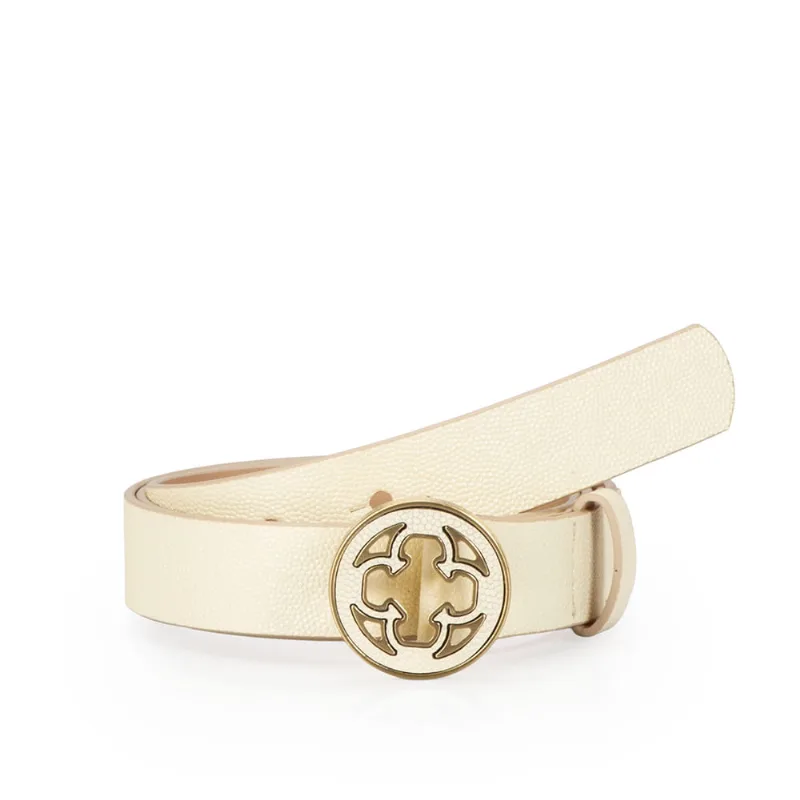 Cinto Feminino Couro Amarelo Camomila 95