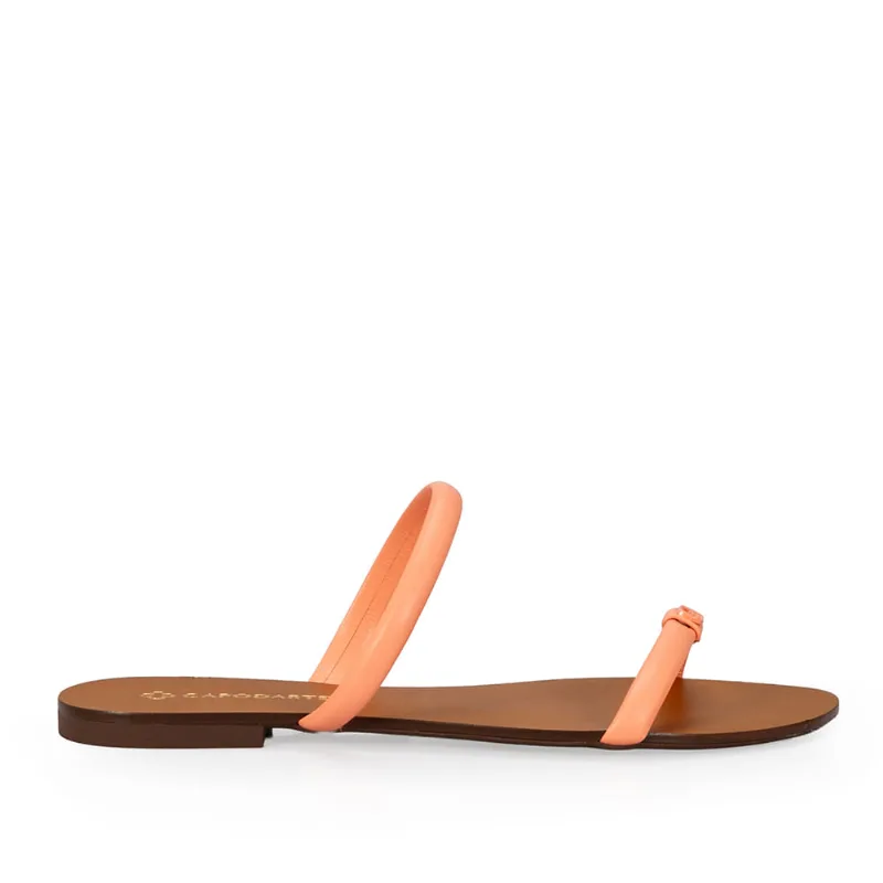 Chinelo Rasteiro Couro Coral 38