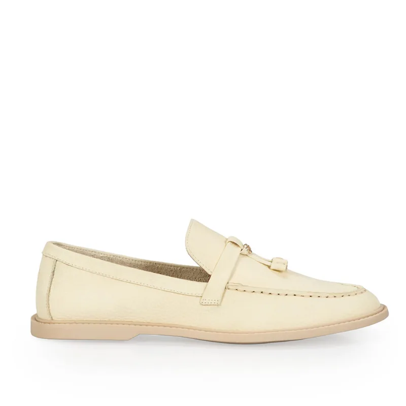Loafer Mocassim Couro Nobuck Amarelo Camomila 38