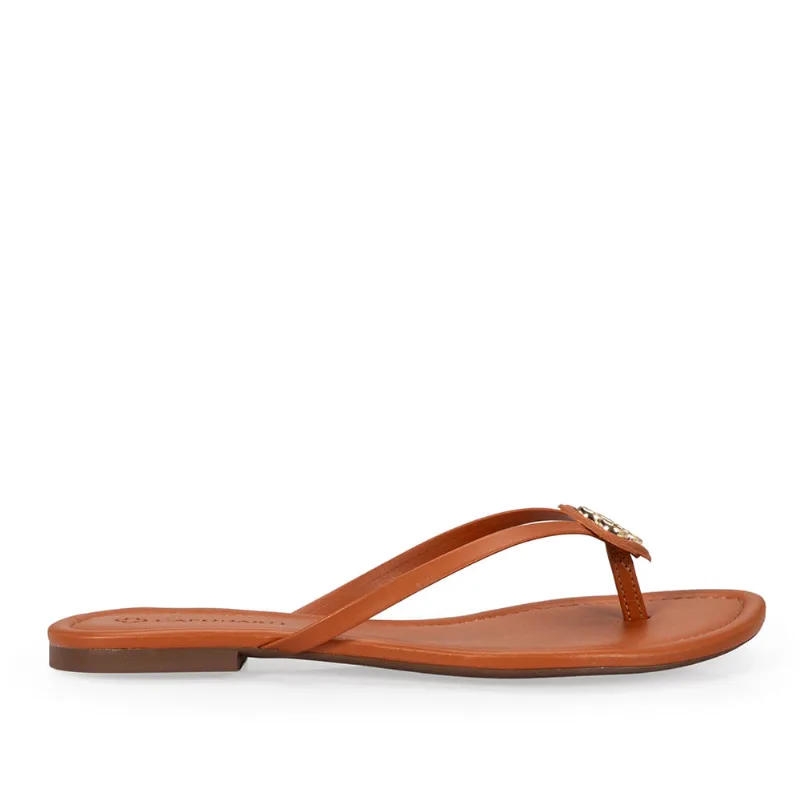 Chinelo Rasteiro Caramelo 36