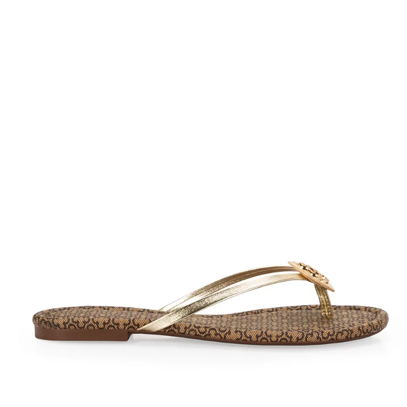 Chinelo Rasteiro Dourado Monograma 33