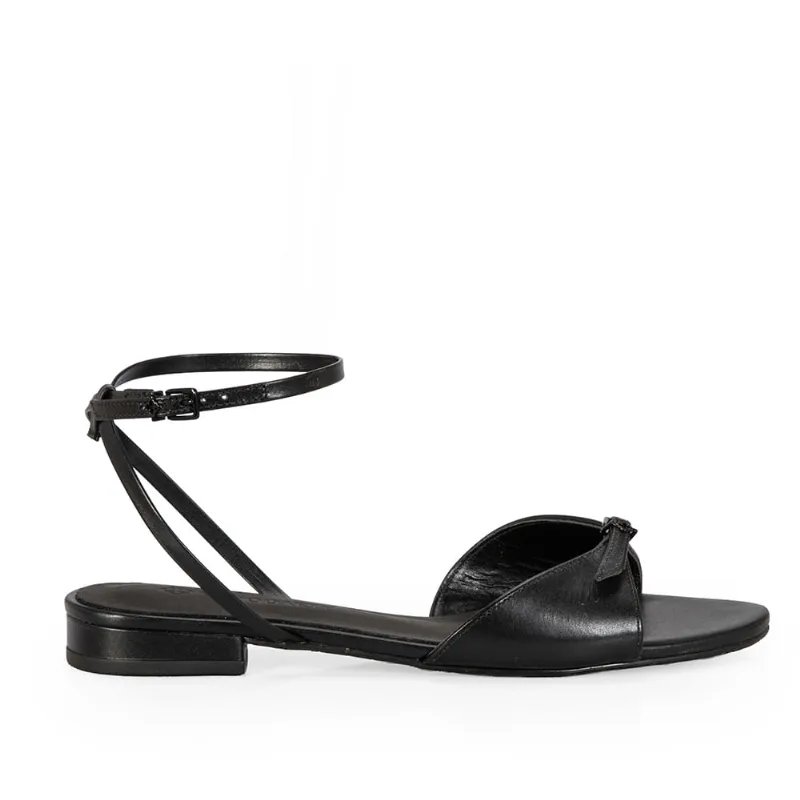 Sandália Rasteira Couro Preto 36