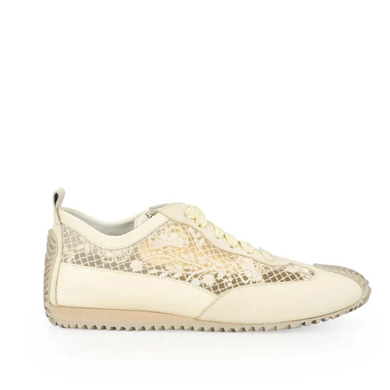 Tênis Sneakers Couro Tela Amarelo Camomila 39 - CAPODARTE