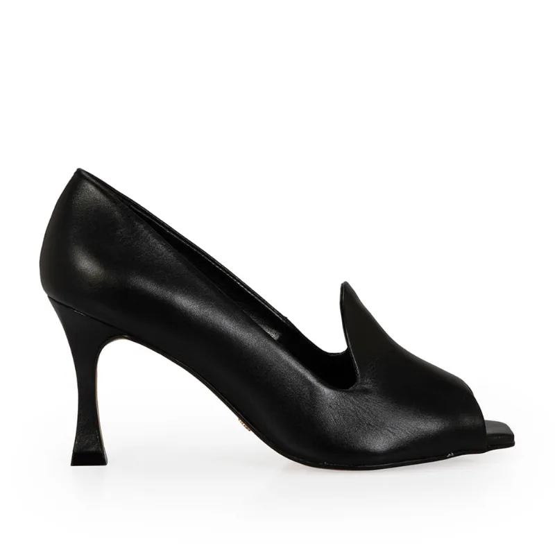Peep Toe Couro Calf Preto 36