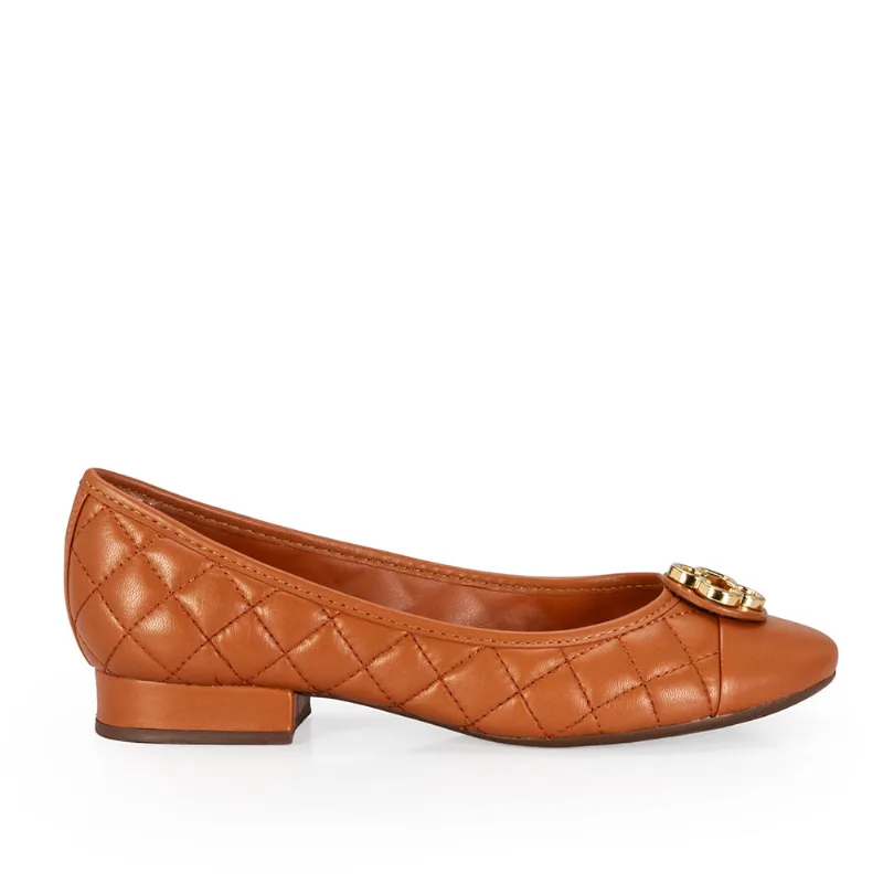 Scarpin Couro Matelassê Caramelo 38