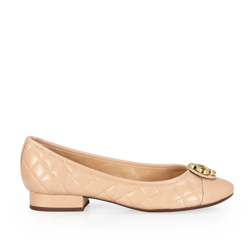 Scarpin Couro Matelassê Nude Seda 35