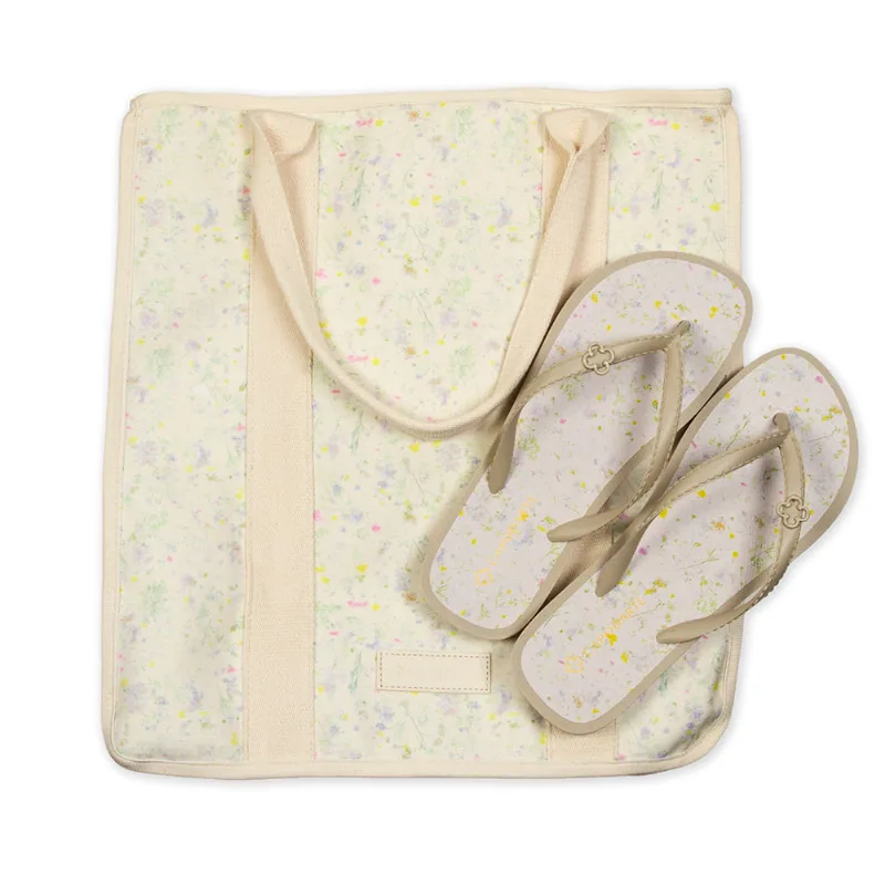 Chinelo de Dedo Mármore + Bolsa Estampa Floral 39.40