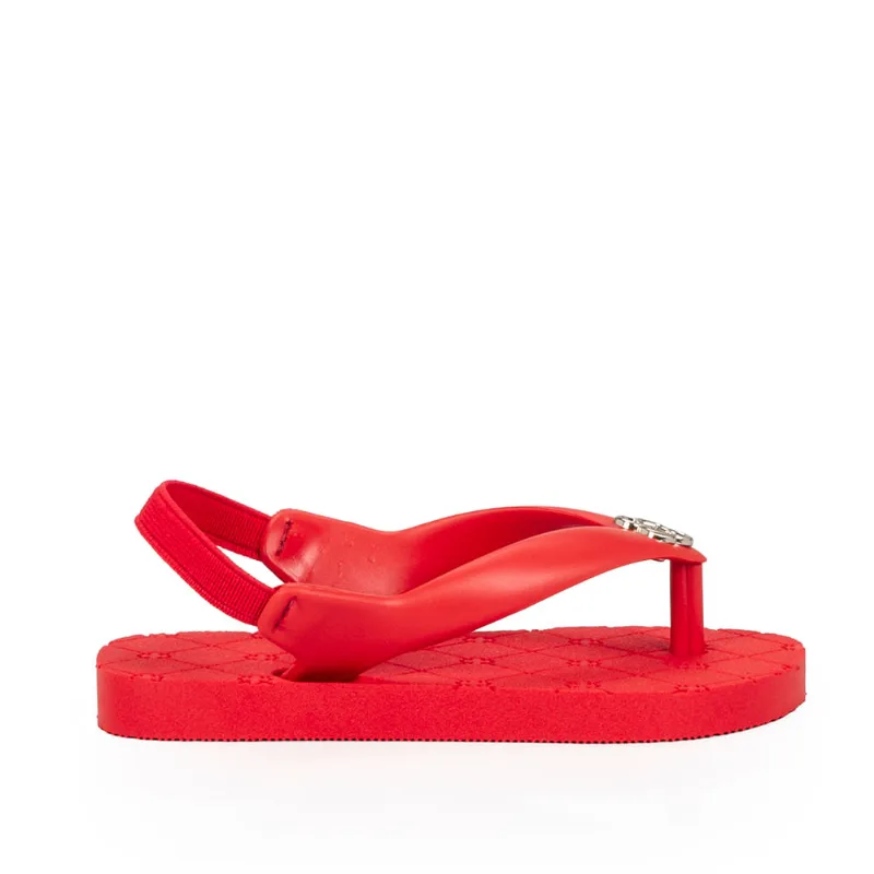 Chinelo Bebê com Elástico Vermelho Papoula 17.18