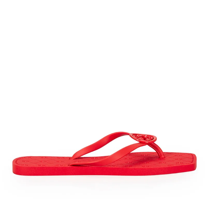 Chinelo De Dedo Monograma Vermelho Papoula 39.40
