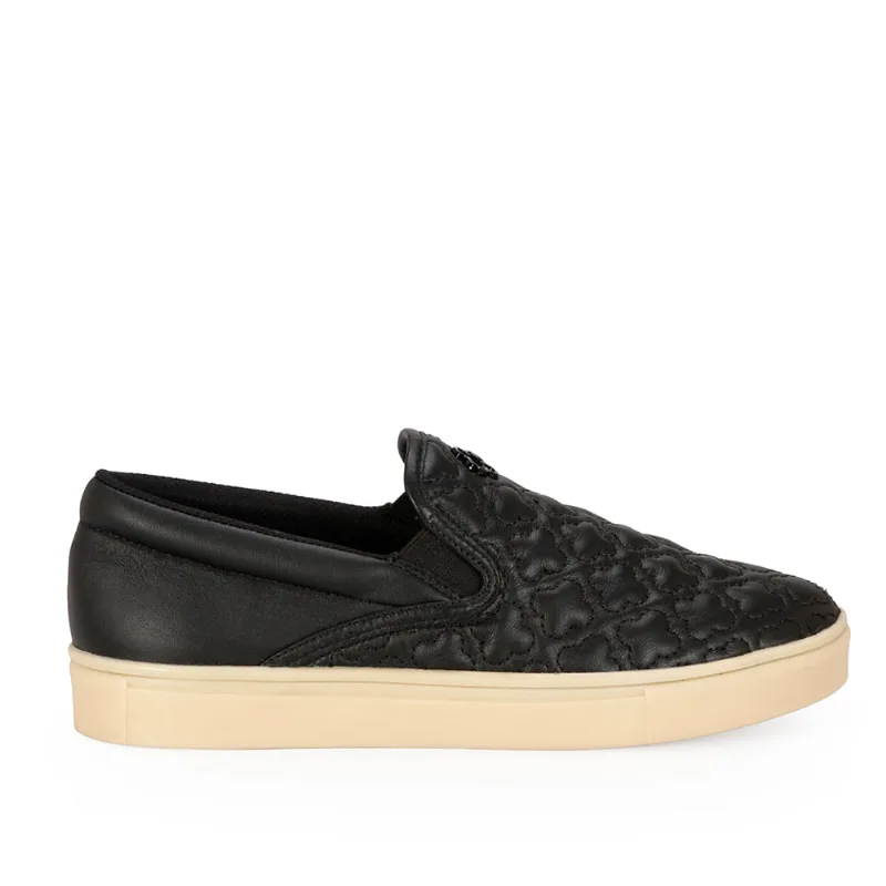 Tênis Slip On Couro Matelassê Preto 39