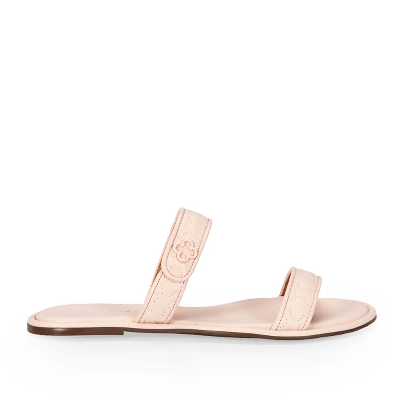 Chinelo Rasteiro Couro Rosa Peônia 38