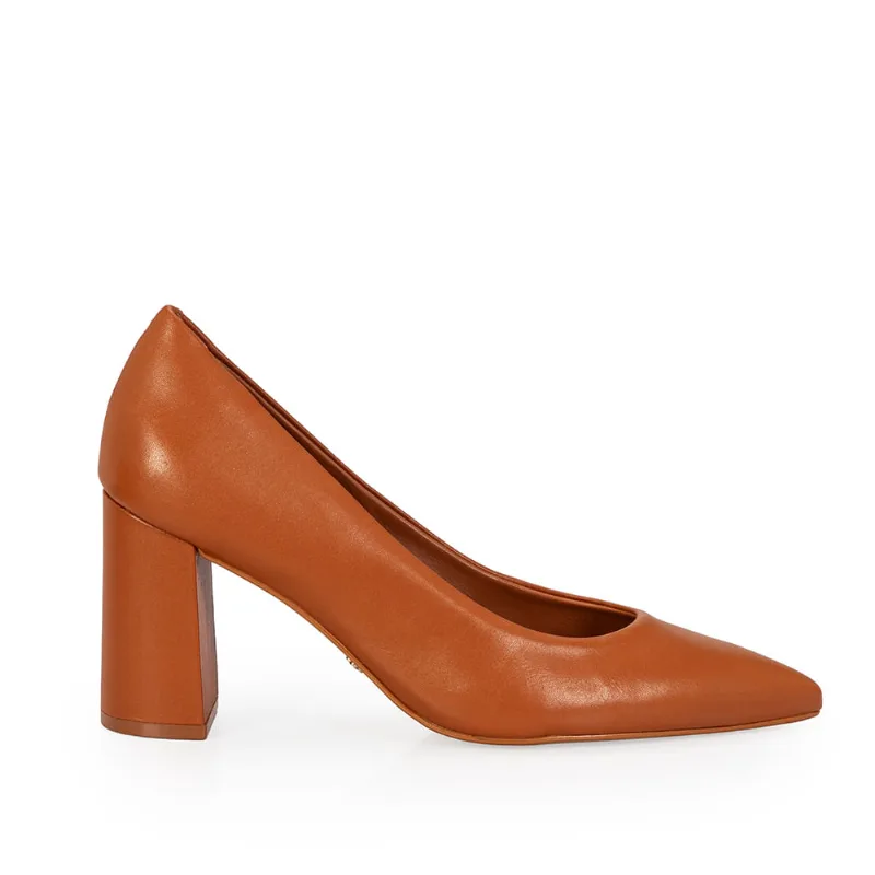 Scarpin Salto Alto Couro Caramelo 35