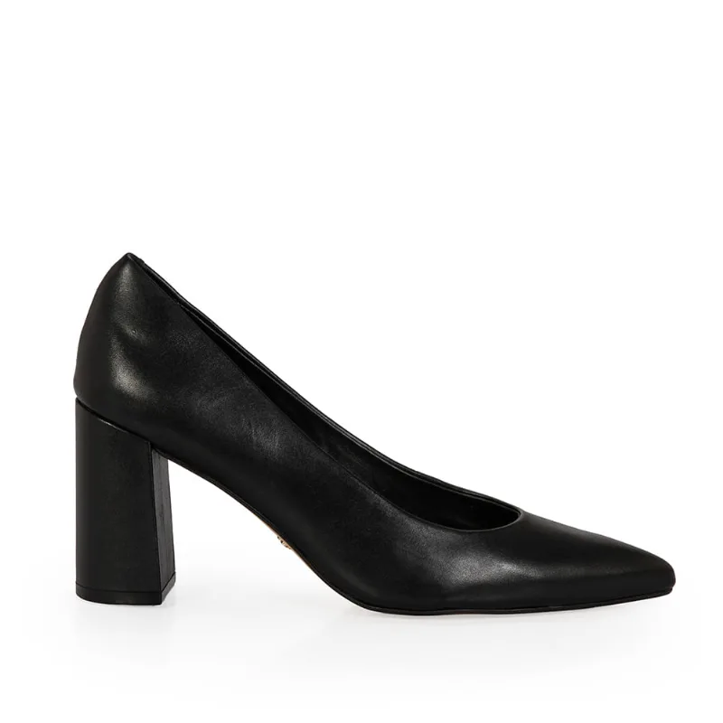 Scarpin Salto Alto Couro Preto 34