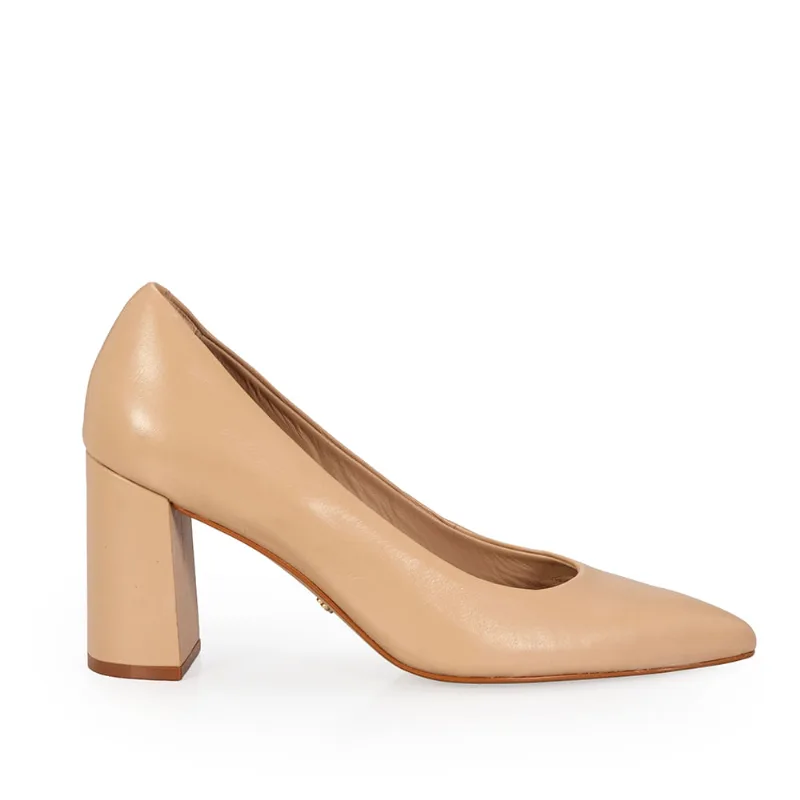 Scarpin Couro Nude Seda 35