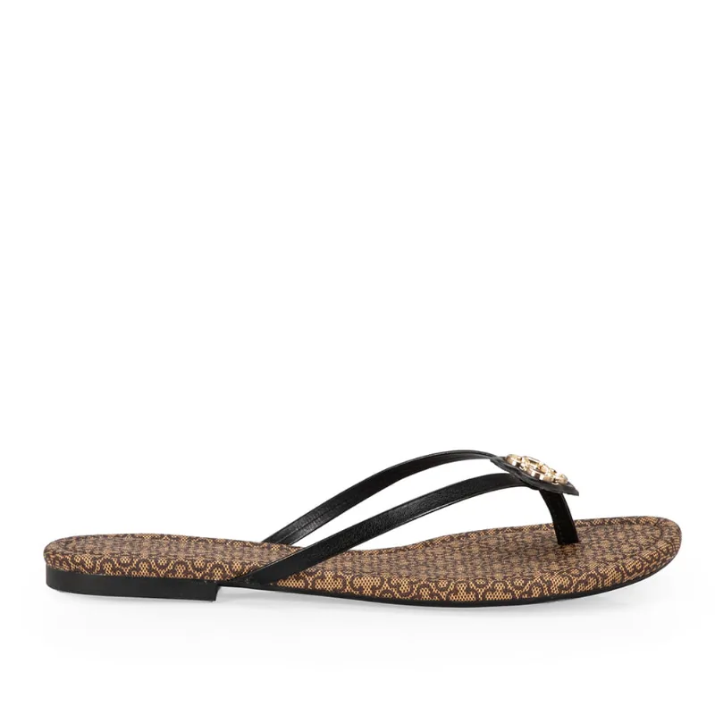 Chinelo Rasteiro Preto Monograma 33