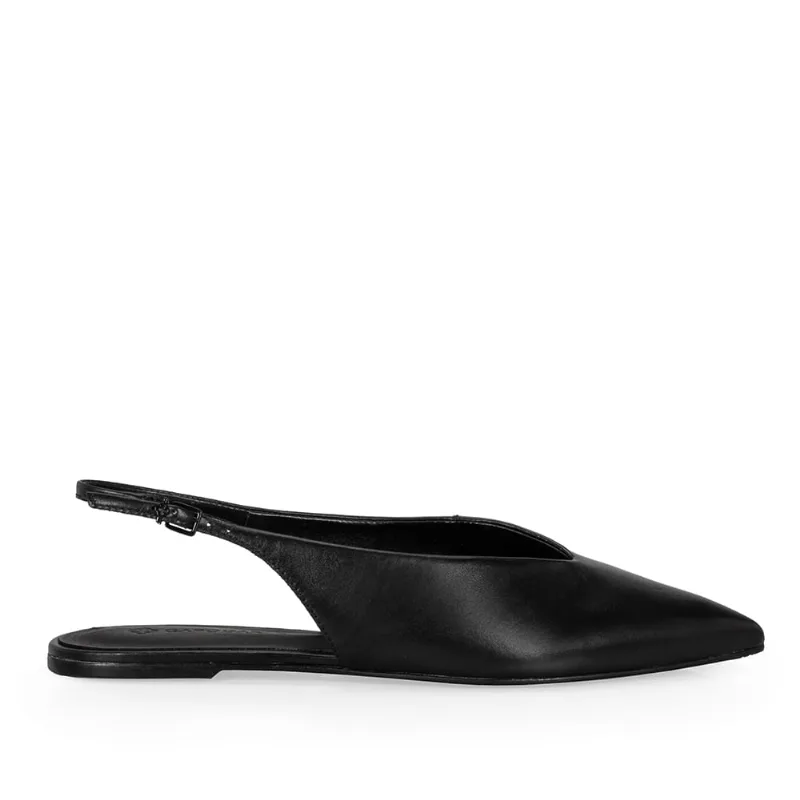 Scarpin Slingback Couro Preto 38