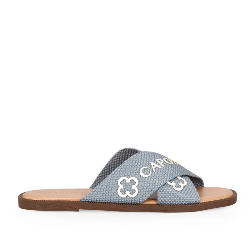 Chinelo Rasteiro Gorgurão Azul Cielo 38