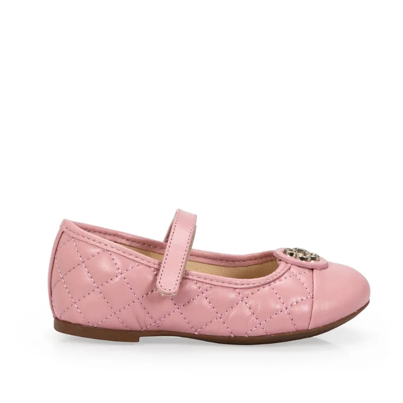 Sapatilha Bebê Couro Matelassê Rosa Lírio 25