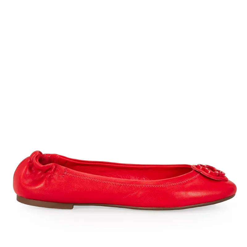 Sapatilha Catherine Ballerina Couro Vermelha Papoula 33