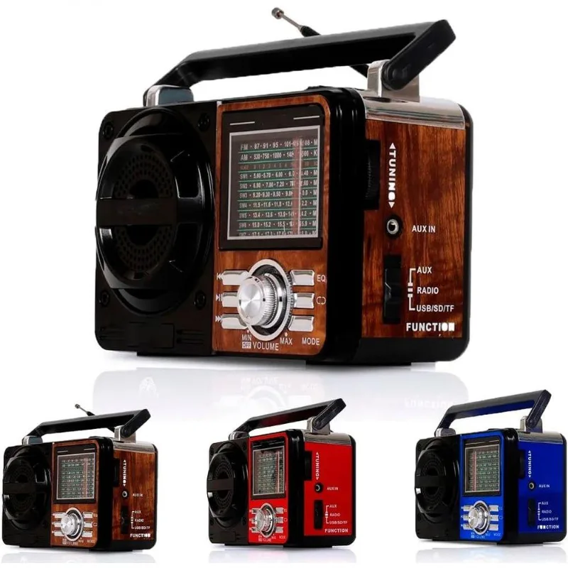 Rádio Portátil Lelong Le-610 Am-Fm Com Bluetooth Usb Sd Mp3 Bivolt Com Lanterna Vermelho
