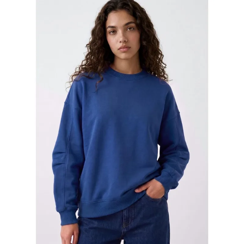 Blusão Feminino Em Moletom - Azul XG