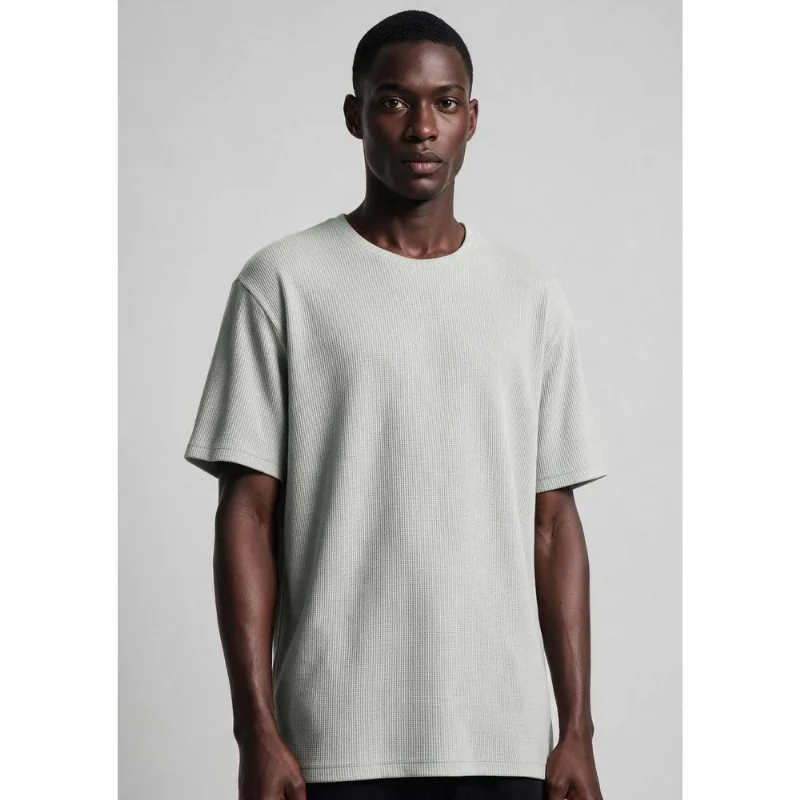 Camiseta Masculina Manga Curta Texturizada - Cinza P