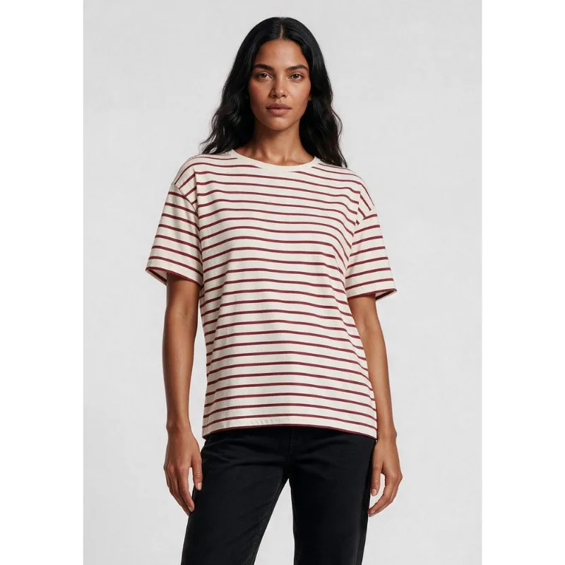 Camiseta Feminina Fio Tinto Listrada - Off white M