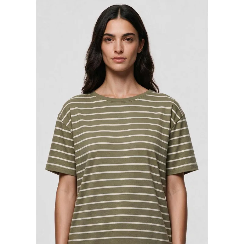 Camiseta Feminina Fio Tinto Listrada - Verde P
