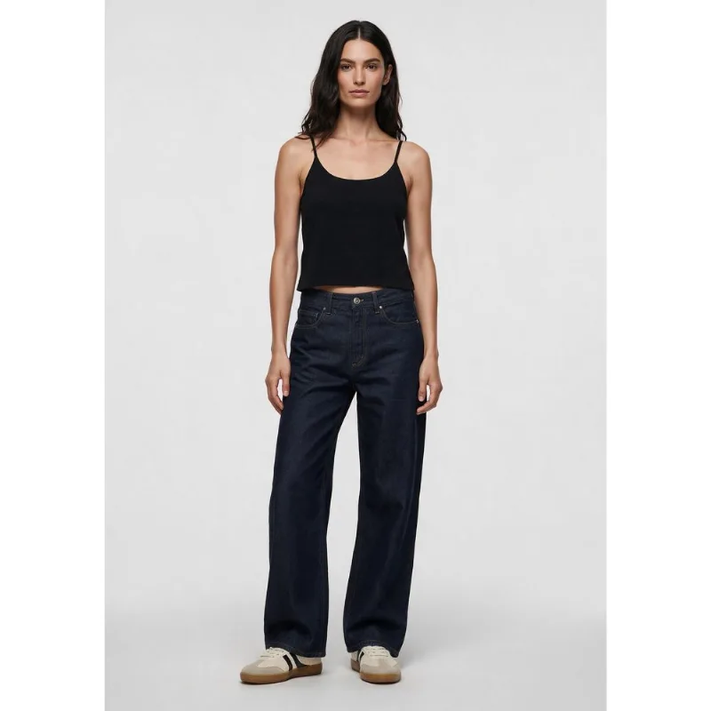 Calça Jeans Feminina Wide Leg - Azul escuro 044