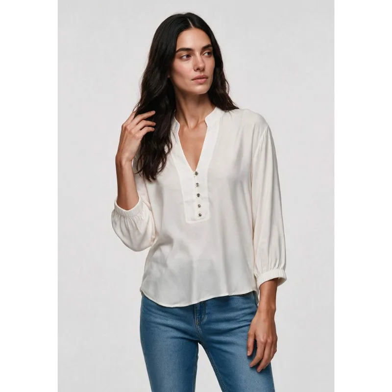Blusa Bata Feminina Ampla Manga 7/8 - Branco G
