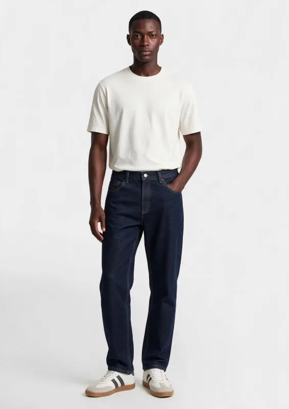 Calça Jeans Masculina Reta - Azul escuro - Hering Adulto - Calças