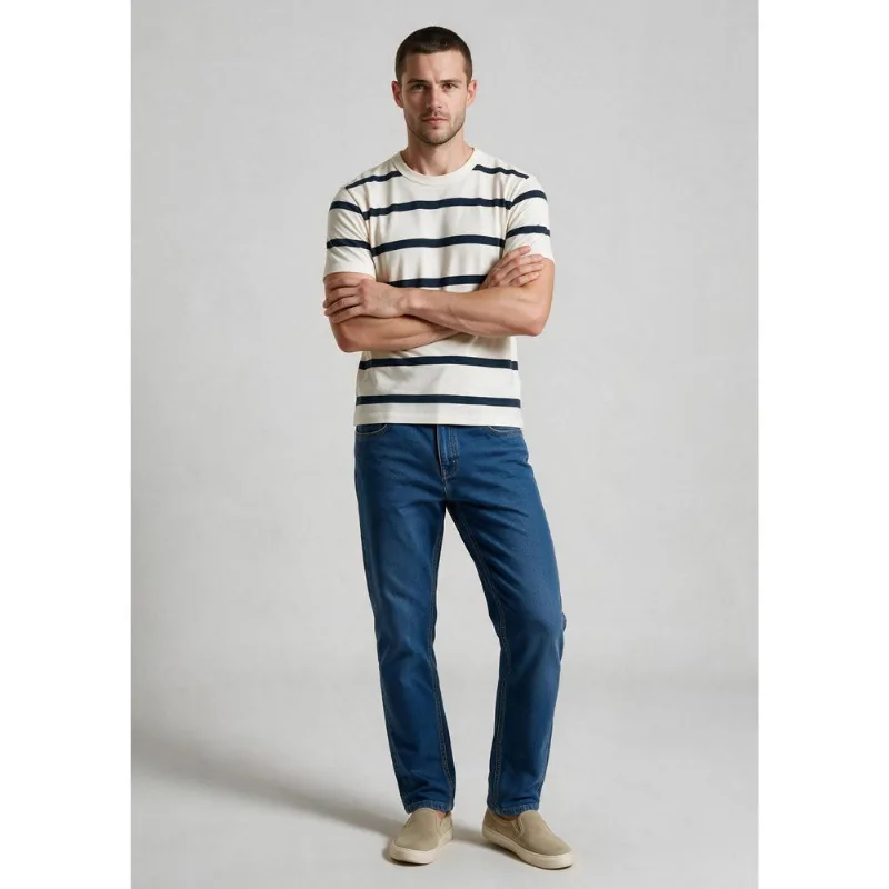 Calça Jeans Masculina Reta - Azul médio 040