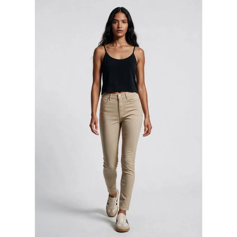 Calça Feminina Skinny Em Sarja - Bege 042