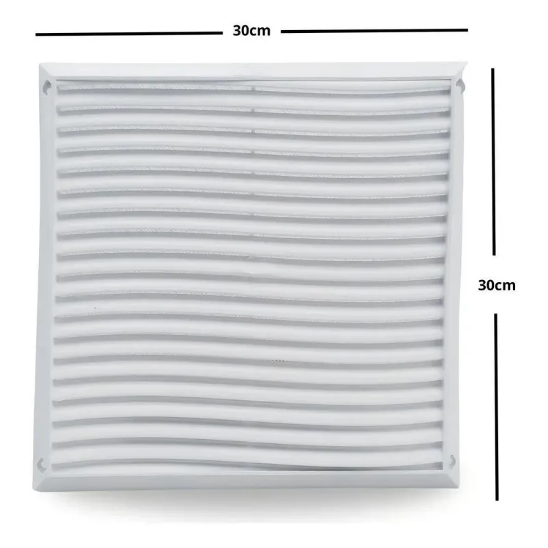 Grade Grelha Ventilação Quadrada Plástico 30x30cm Com Tela