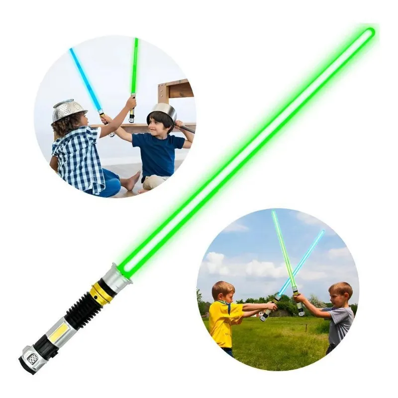Sabre De Luz 85cm Retrátil Com Som E Luz Dm Toys - Verde