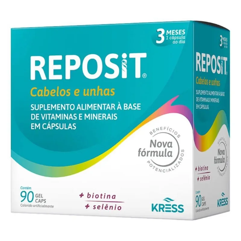 2x Reposit Cabelos E Unhas 90 Gel Caps Kress Fortalecedor