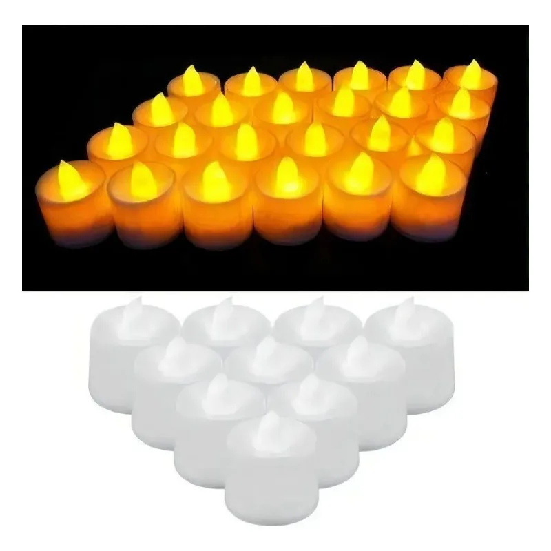 3x Kit 24 Vela Eletrônica Led Decorativa Pequena