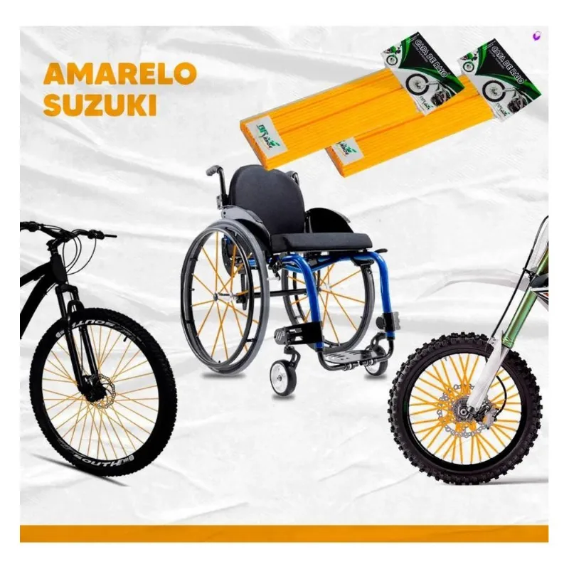 72 Capas Raios Moto/bike: Estilo Agressivo, - Amarelo Sukuzi