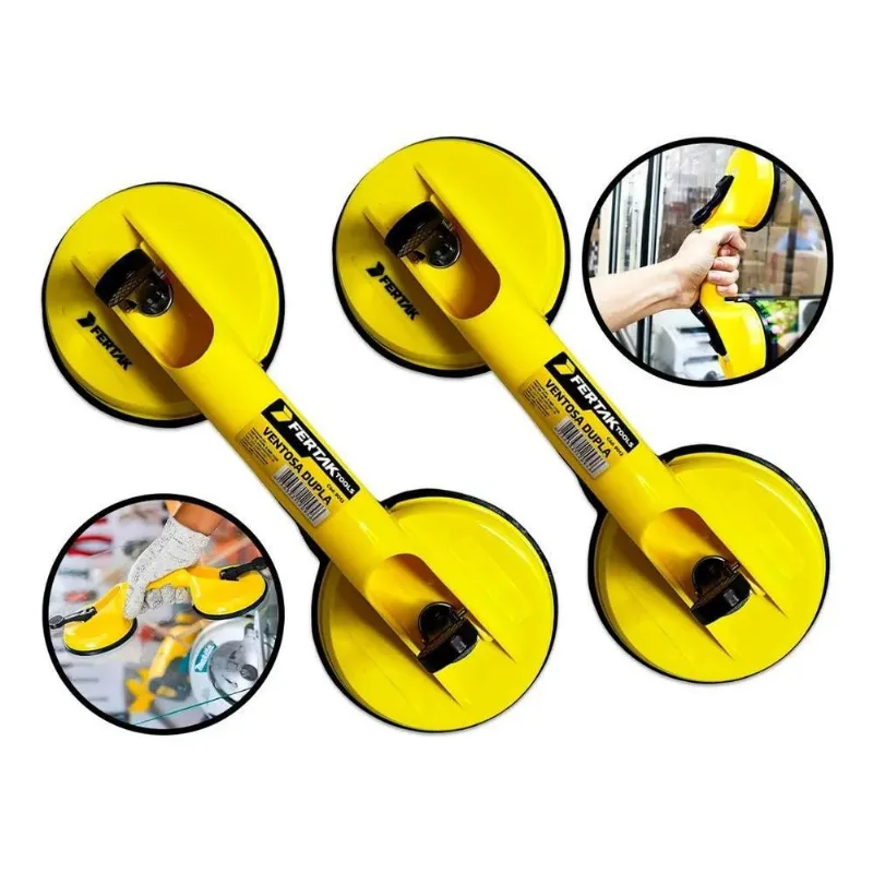 Kit 2 Ventosas Duplas 90kg Vidros Pisos Porcelanatos Pesados