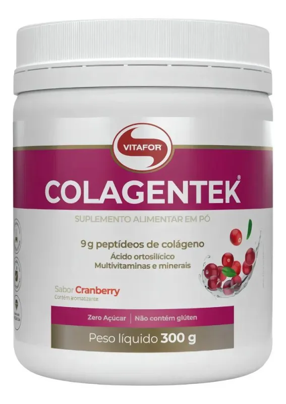 5x Colagentek Cranberry 300g Vitafor - Não Informado - Mercearia